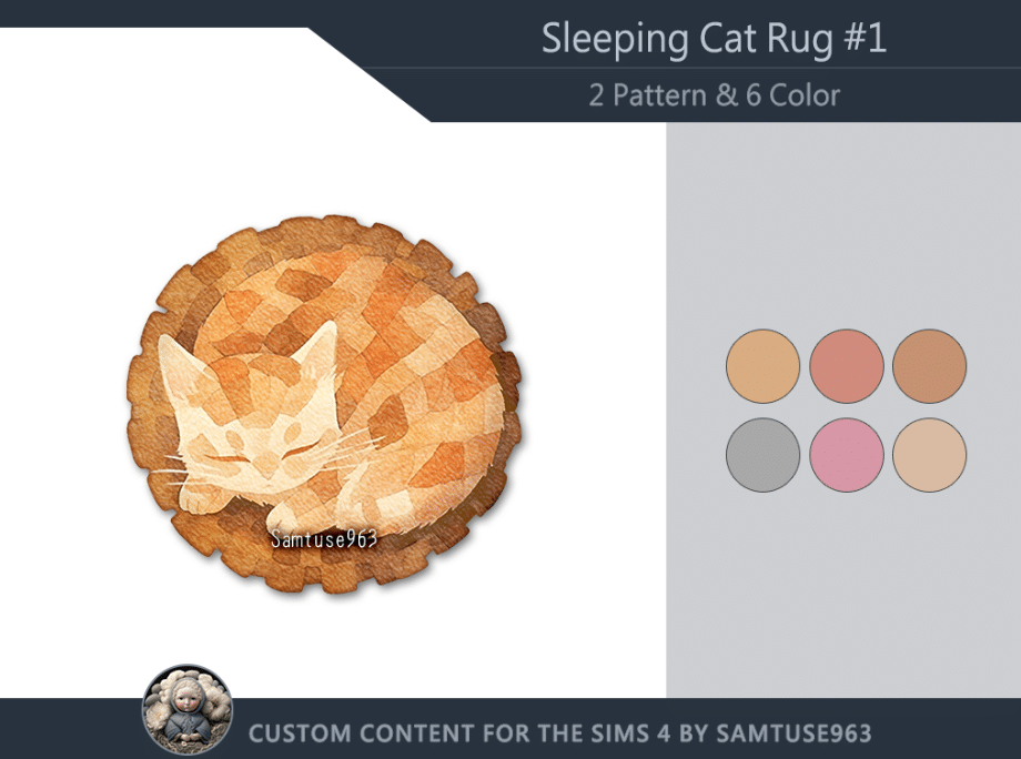 Sleeping Cat Rug Decor