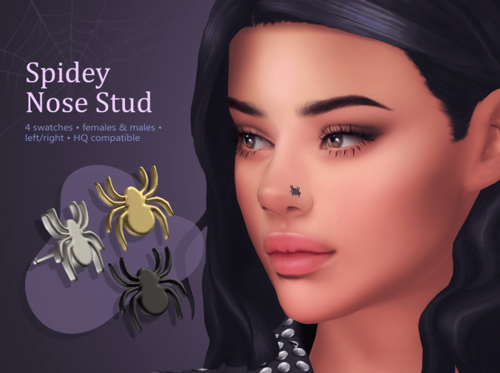 Spider Shaped Nose Stud Piercing