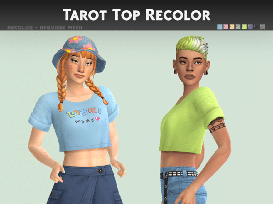 Tarot Crop Top Recolor for Female