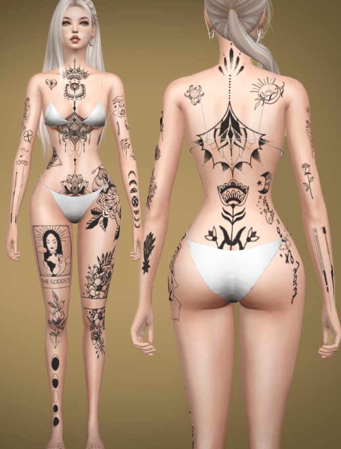 The Goddess Full Body Tattoo for Male and Female