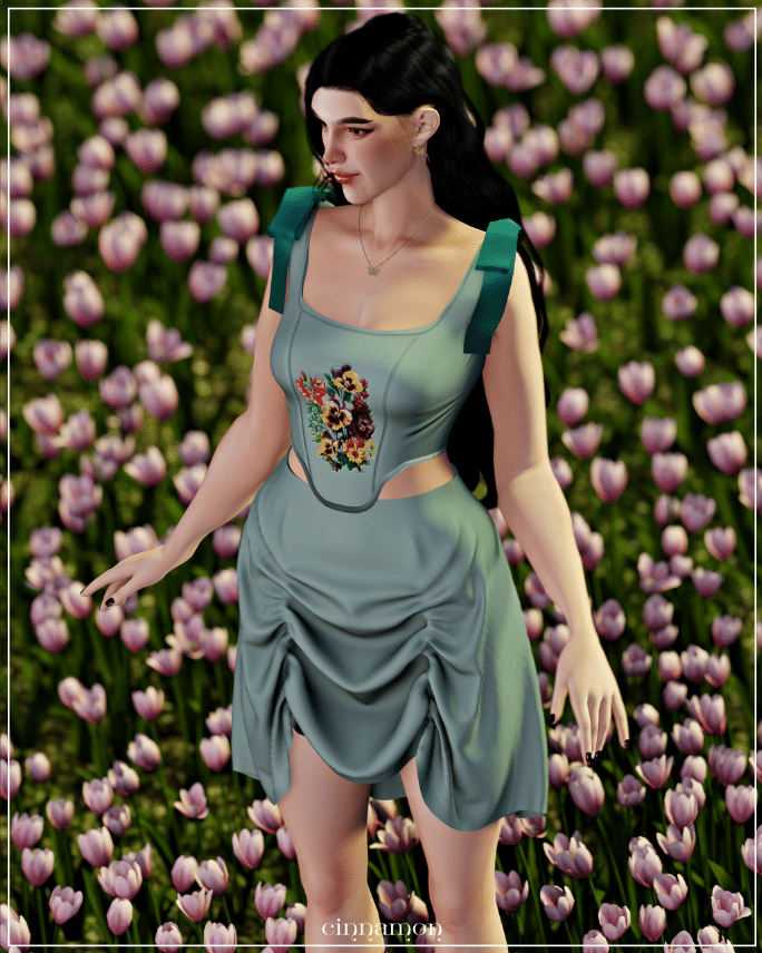 Cecilia Corset Top and Skirt for Female