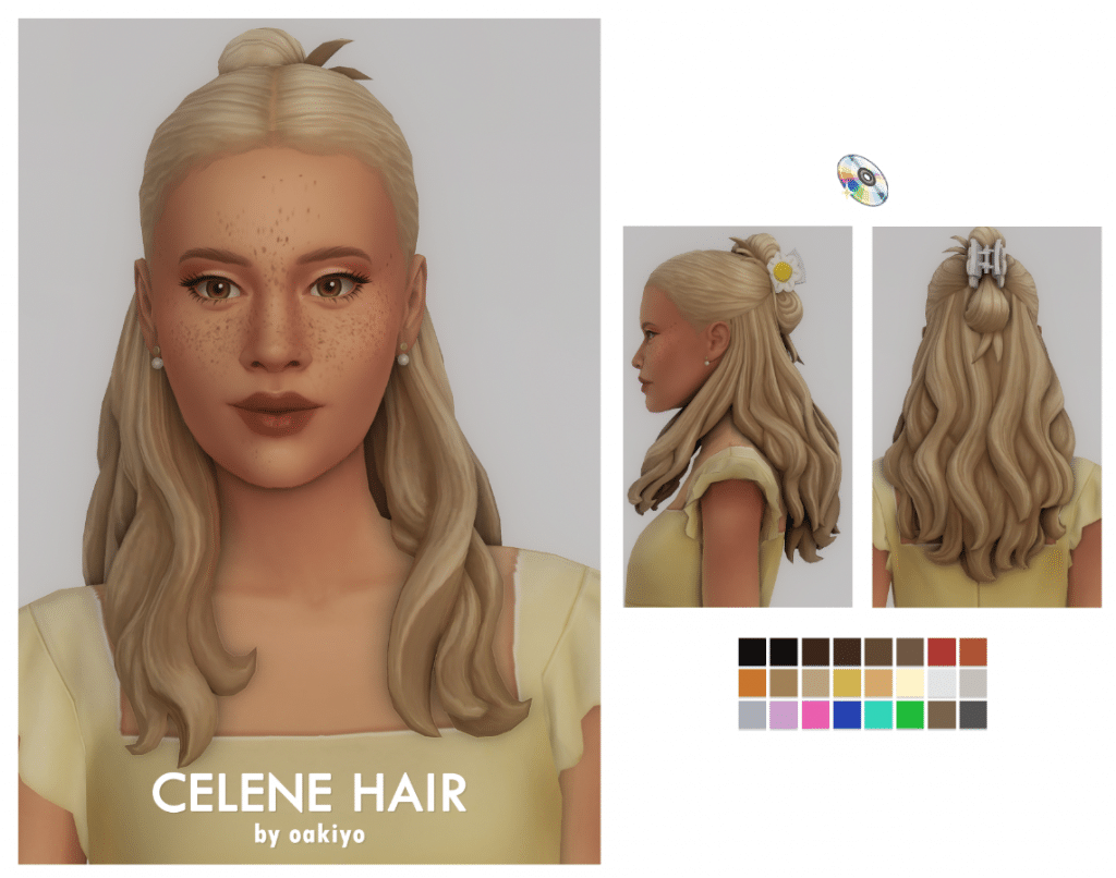 Celene Long Wavy Hairstyle with Hair Clip Accessory for Female