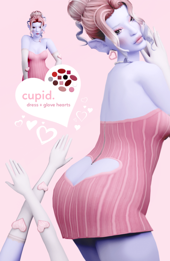 Cupid Short Dress and Gloves Accessory for Female