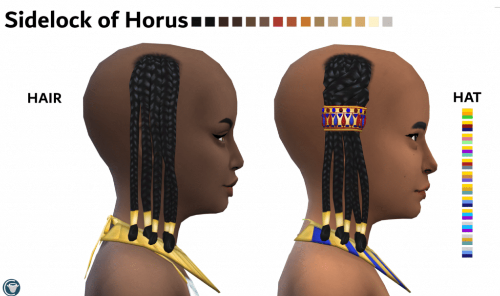 Egyptian Side Braided Hairstyle with Hair Accessory for Male and Female Children