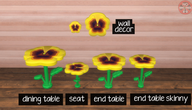 Flower Table Mini Set (Wall Decor/ Dining Table/ End Table/ Stool) [MM]