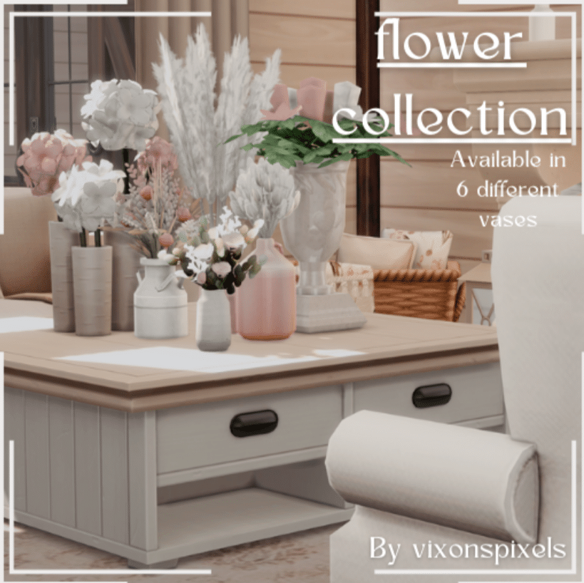 Flower with Vase Set Table Decors