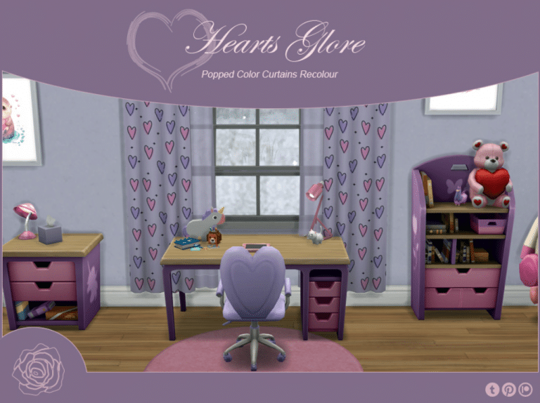Hearts Glore Curtain Recolor Decor [MM]