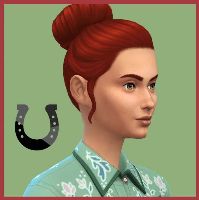Horse Ranch Bun Hairstyle Default Replacement for Female