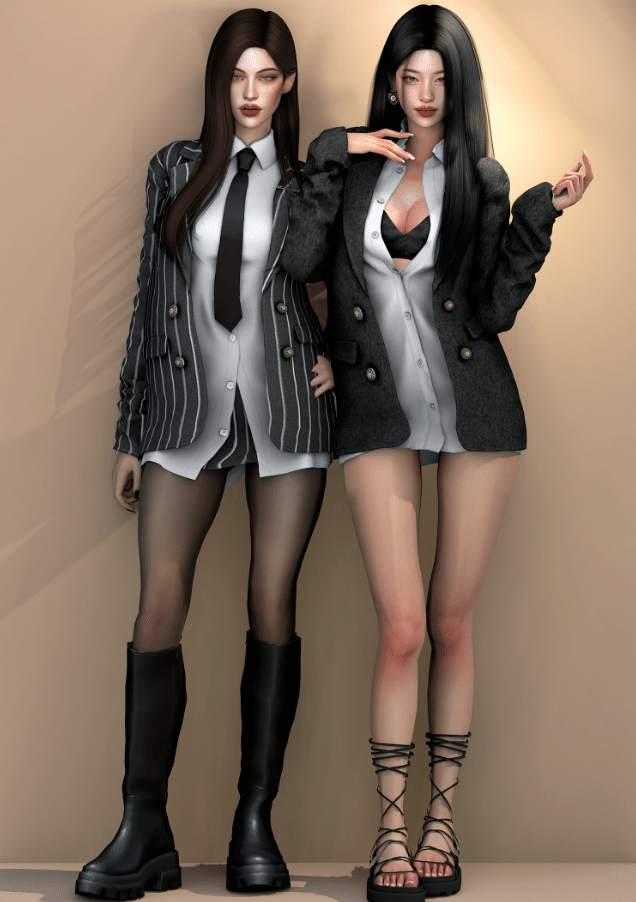 Jacket and Shirt Dress for Female