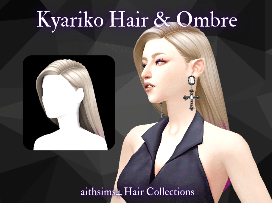 Kyariko Long Straight Side Swept Hairstyle for Female