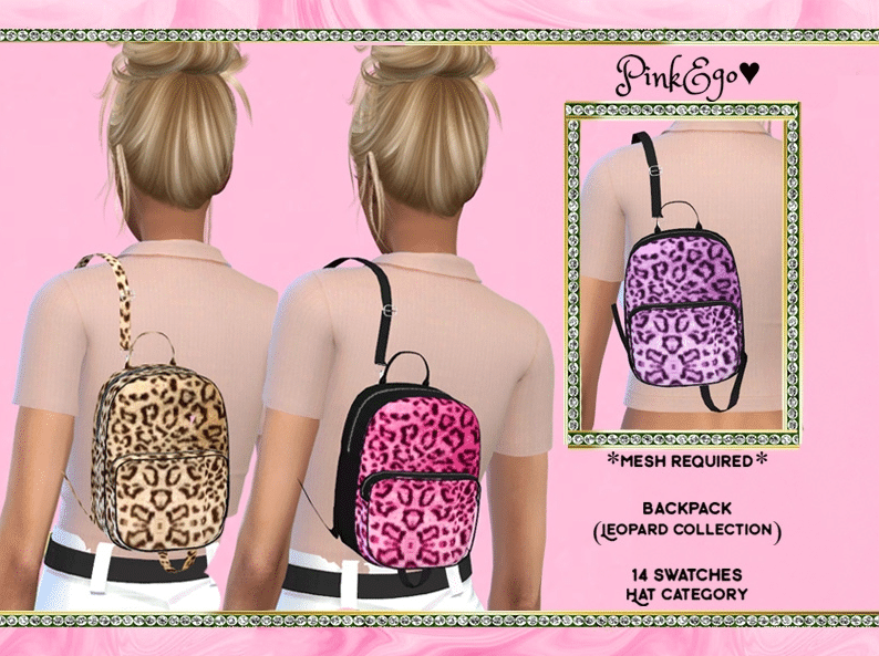 Mini Backpack with Leopard Design for Female