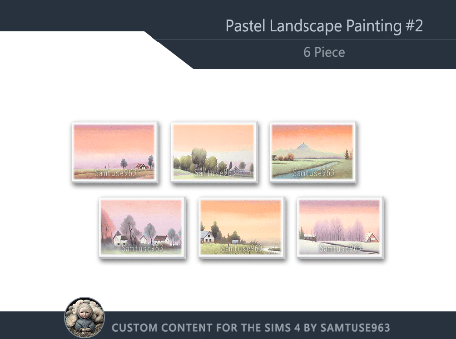 Pastel Landscape Painting Decor
