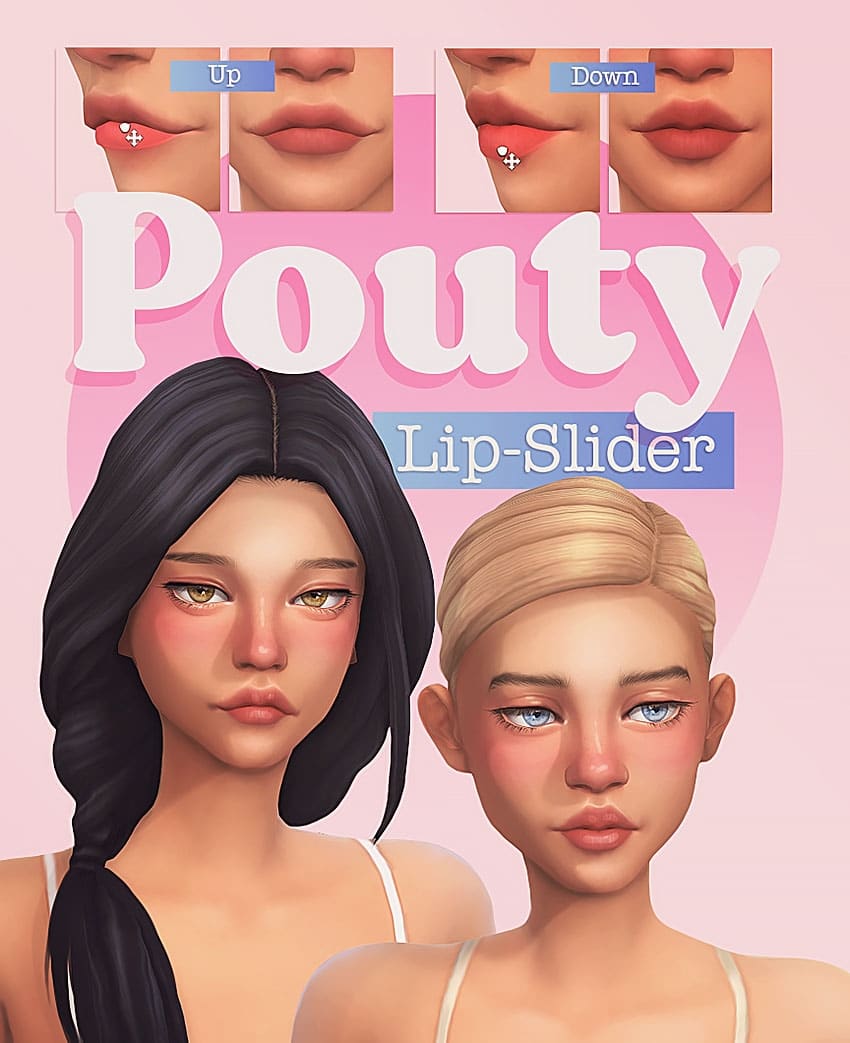 LINKS POUTY LIPS LIP AND TEETH ASYMMETRICAL LIPS BREAST/HIP SLIDER