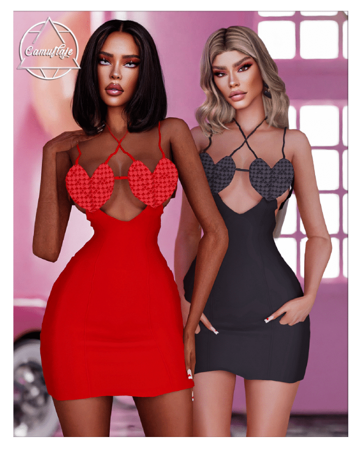 Sexy Short Heart Dress for Female