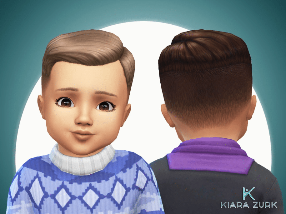 Short Crew Cut Side Swept Hairstyle for Toddlers