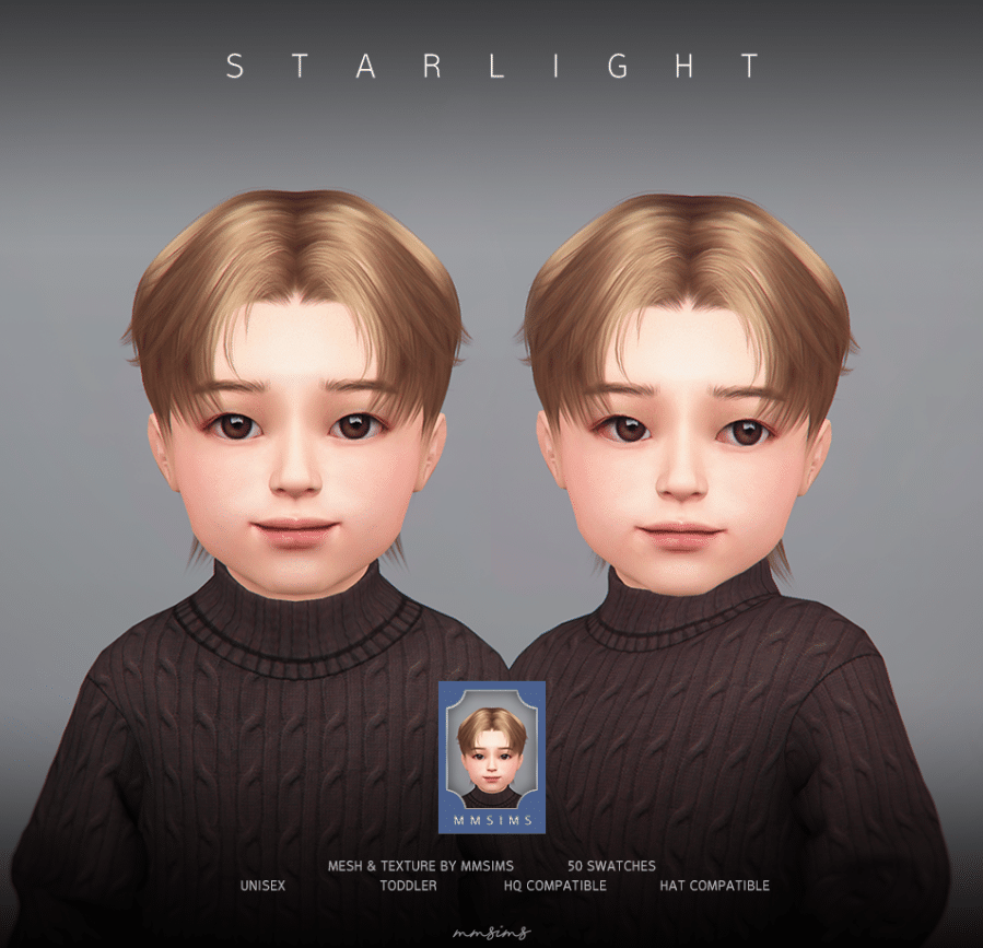Short Middle Parted Hairstyle for Toddlers