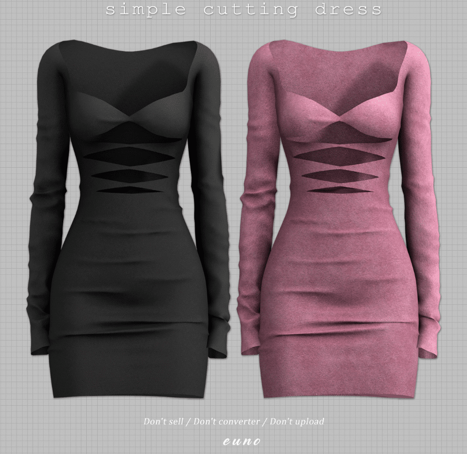 Short Sexy Dress with Middle Cutouts for Female