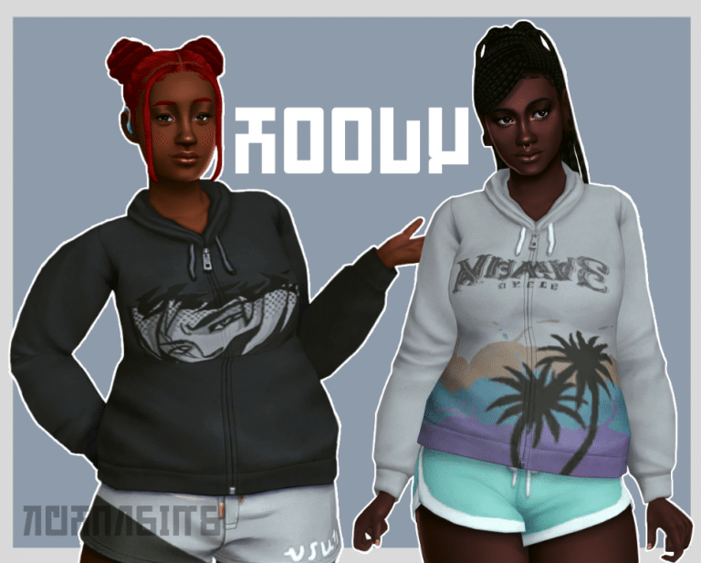 Simple Hoodie with Simlish Graphics for Female