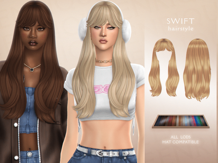 Swift Long Wavy Hairstyle with Full Bangs for Female