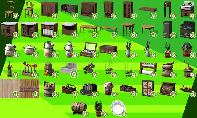 The Sims 4 Cottage Kitchen CC Stuff Pack!