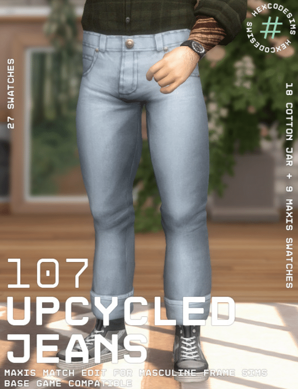 Upcycled Washed Up Jeans for Male