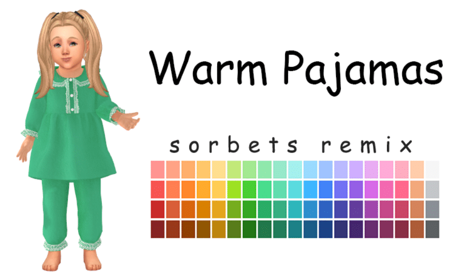 Warm Pajama Outfit for Female Toddlers