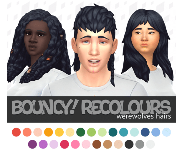 Werewolves Hairstyle Set for Male and Female