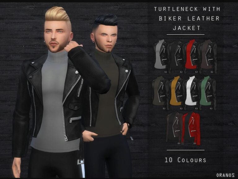 Search Results 35 Turtleneck & Biker Jacket Combo: 10 Colors, New Mesh, Specular Map