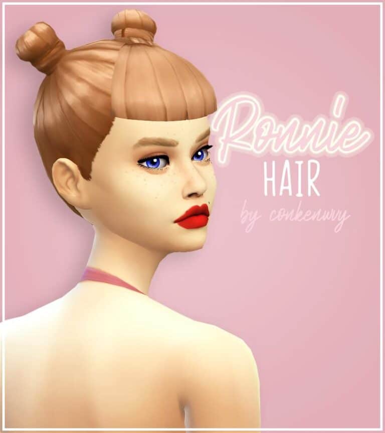 Search Results 56 Introducing My First Hair Mesh: Simple Buns with Bangs – 16 EA Colors