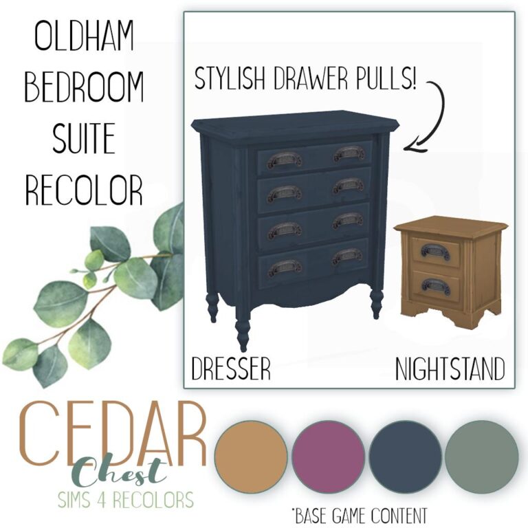 Oldham Bedroom Suite: Four Colors, Reworked Hardware for Shabby Chic Style