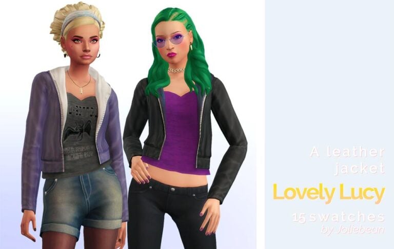 Search Results 34 ✨ Lovely Lucy Leather Jacket: 15 Swatches, TS3 to TS4, Star Style! ✨