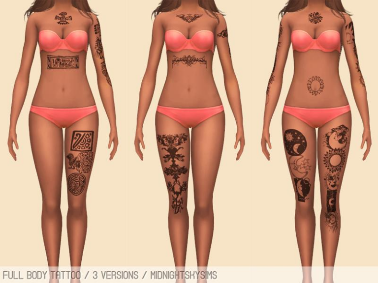 Search Results 41 Enhanced Tattoo Set with 3 Recolors and Skintone Comparison