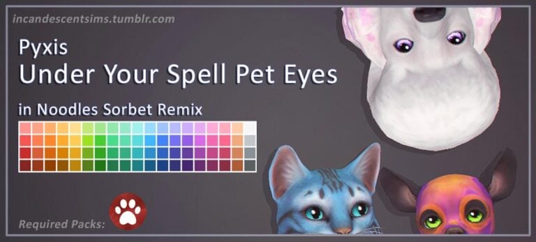 Search Results 43 Pyxis Under Your Spell Pet Eyes: 76 Noodles Sorbet Remix Shades for Cats & Dogs