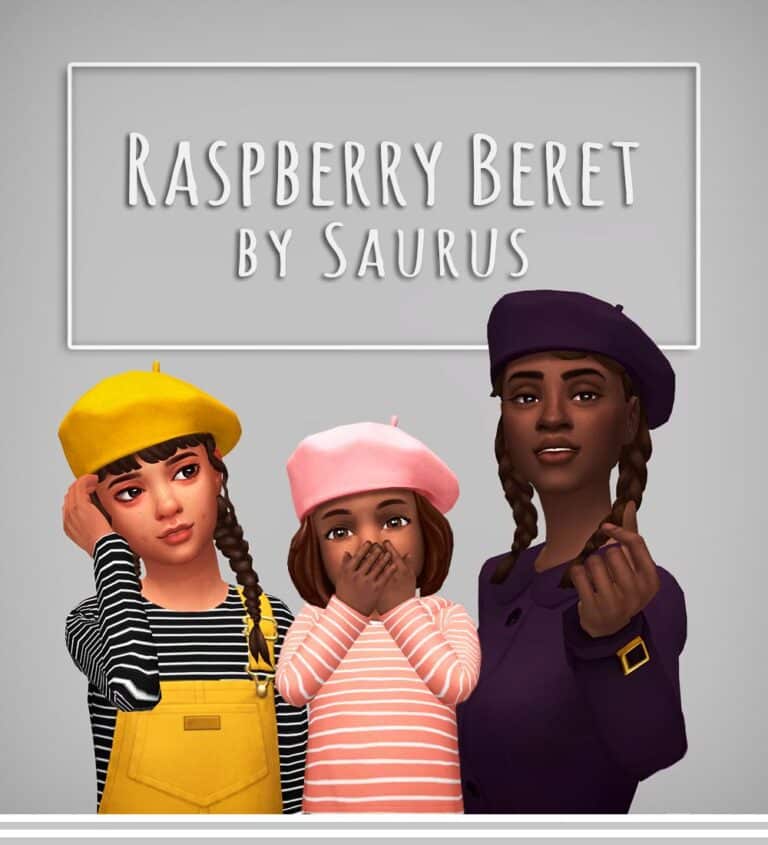 Saurussims Beret: All Ages & Genders, BGC, 30 Colors, Age-Specific Files, Updated Features