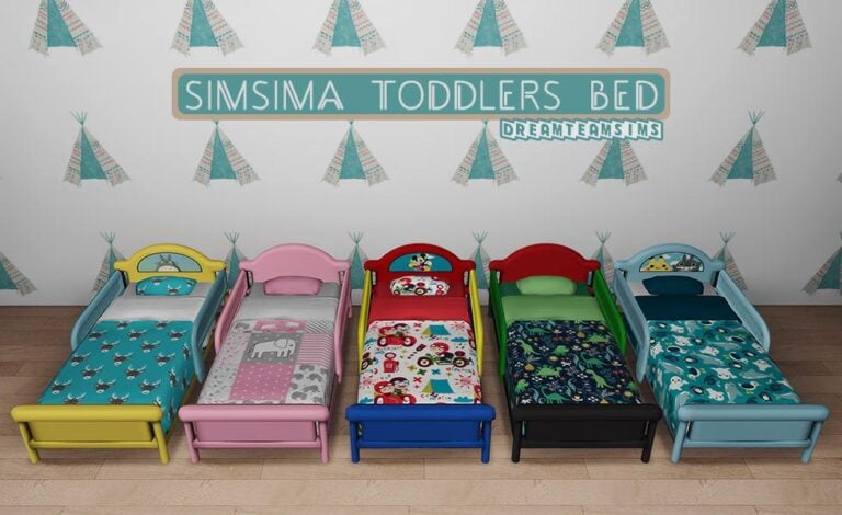 Search Results 49 SimSima Toddlers Bed: S3 to S4 Conversion, 20 Swatches, Credit @yosimsima
