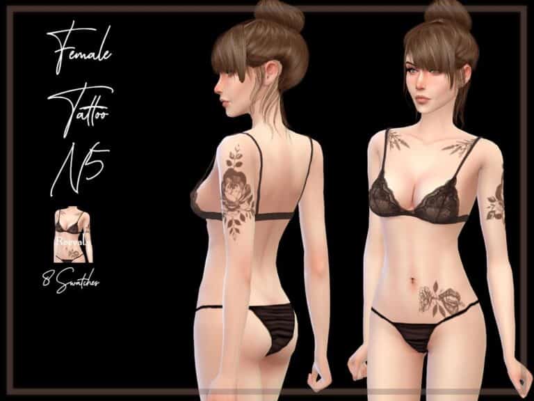 Search Results 47 Female Tattoo N5: 8 Swatches, Teen-Elder, All Skins, Base Game-Compatible
