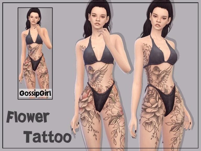 Search Results 81 Unisex Flower Tattoo: All Skins, Teen-Elder, Custom Thumbnail, Base Game OK – Tag @gossipgirl-s4