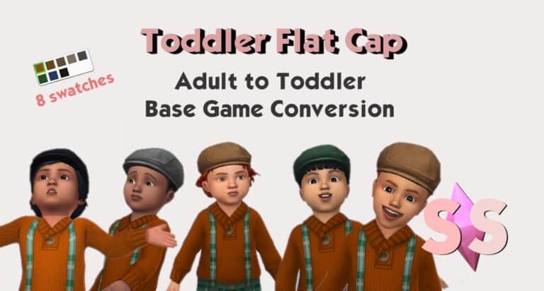 Toddler Flat Cap: 8 Swatches, Base Game, Adult Conversion, Credit Appreciated