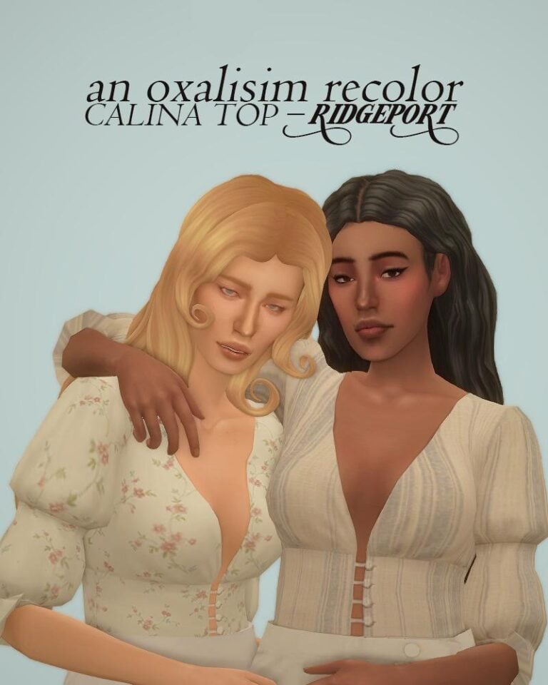 Search Results 24 Calina Top Recolor: 10 Swatches, 3 Textures – Mesh Required