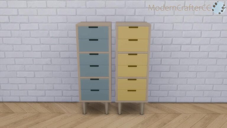 Sims 4 Power Tower Dresser Recolour: Tiny Living Stuff Pack and Peacemaker-ic Palette Required