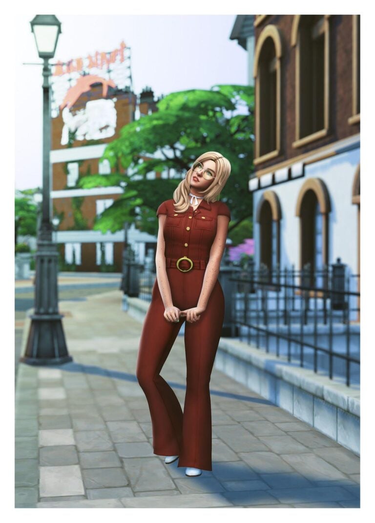 Search Results 70 Britt’s Complete Look: Hair, Jumpsuit, Shoes, Glasses, Choker – Credits to @bustedpixels, @okruee & More