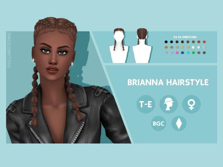 Search Results 79 Brianna Hairstyle: Maxis Match, Teens-Elders, 24 EA Swatches, Hat Compatible, BGC