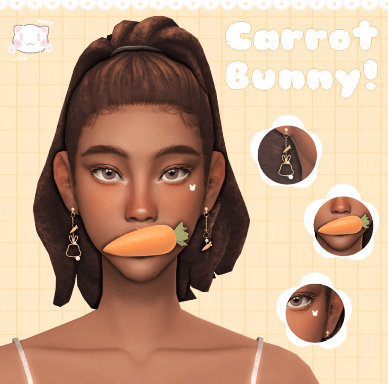 Carrot Accessory Set for Male and Female (Face Marks/ Mouth Accessory/ Earrings) [MM]