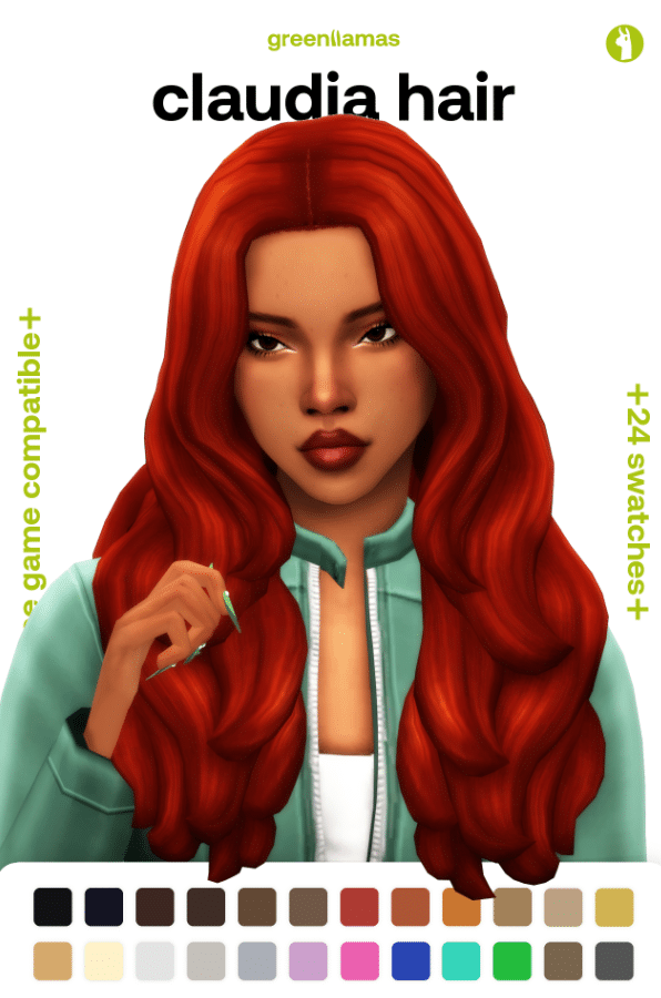 Claudia Long Wavy Middle Parted Hairstyle for Female