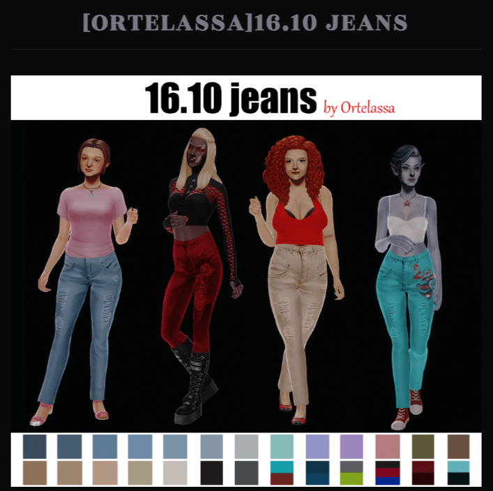Colorful Denim Jeans for Female