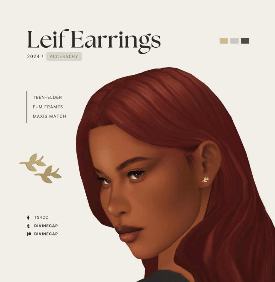 Cute Leaf Earrings for Male and Female