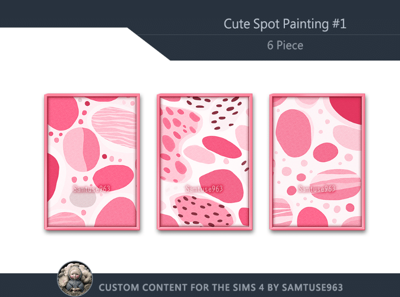 Cute Pink Spot Abstract Painting