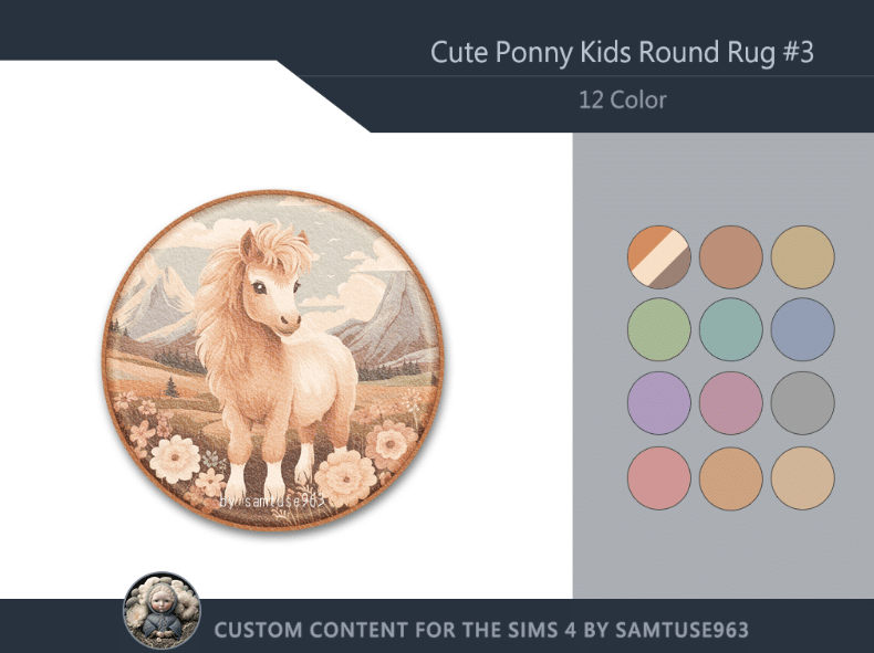 Cute Pony Round Rug