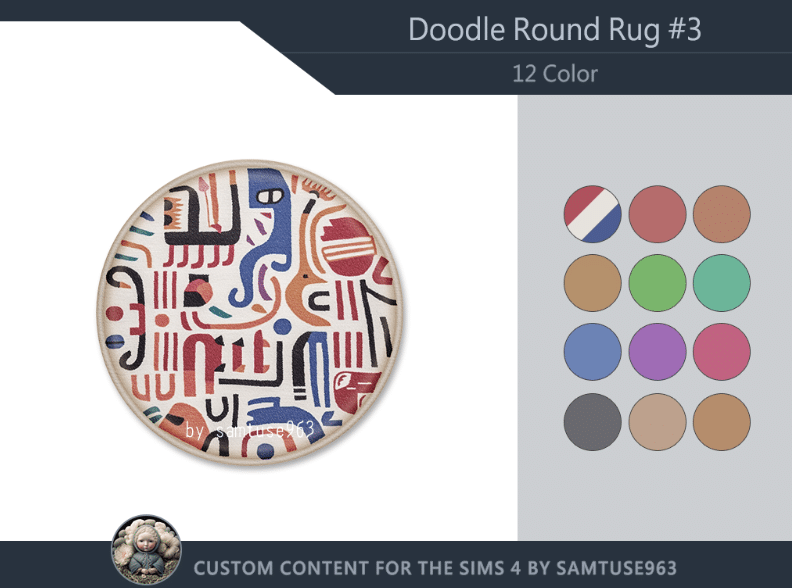 Doodle Round Dance Rug