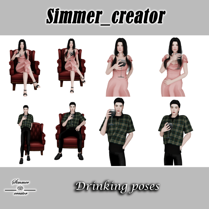 Drinking Pose Pack for Male and Female